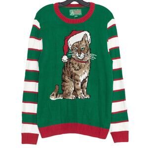 NWT Ugly Christmas Sweater Womens Crazy Cat Lady Casual Holiday Size Large GM